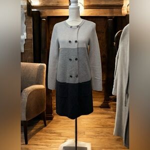 Boden Colorblock Wool Double Breasted British Cardigan‎ Sweater Coat  Size 8